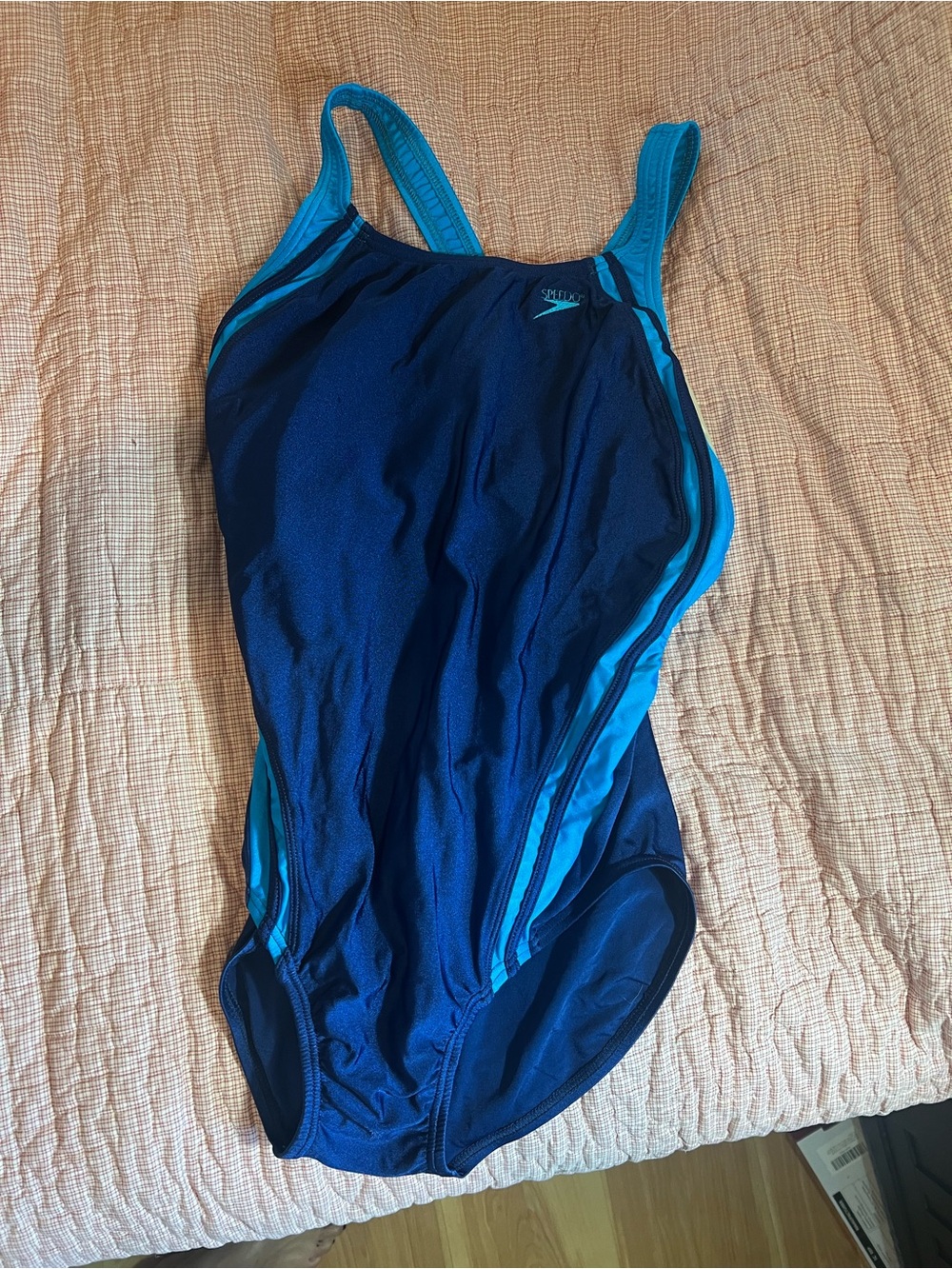 Speedo Navy and Teal Athletic One-Piece Swimsuit